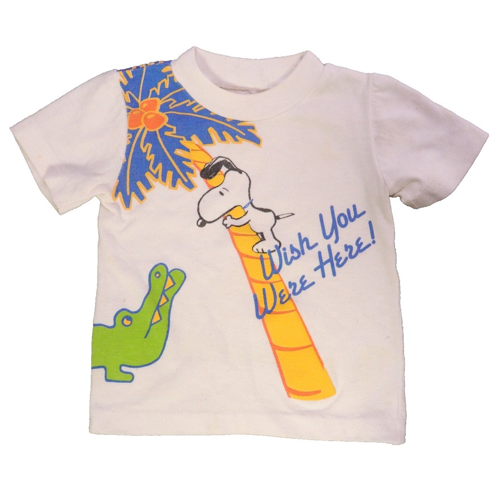 Vintage Snoopy Shirt Child Sz 12M/1Y Vacation Alligator 1970's USA Single Stitch